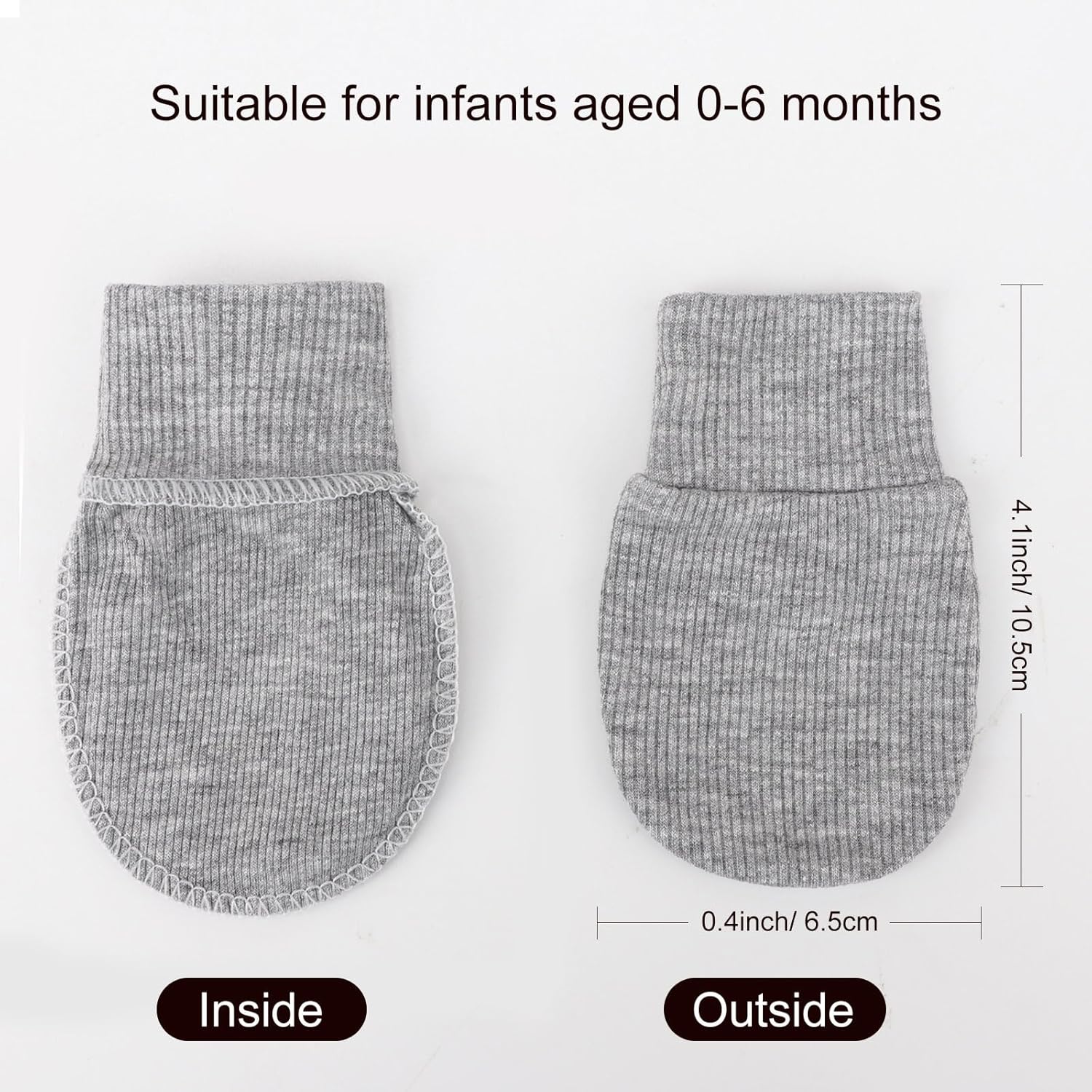 BQUBO 6 Pairs Newborn Baby Boys Girls Mittens 0-6 Months Unisex-Baby Infant Mittens Elastic No Scratch Wrist Gloves