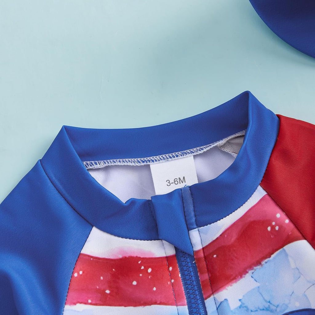 Hnyenmcko Baby/Toddler Boy Rash Guard Swimsuit Long Sleeve One Piece Zipper Swimwear Sunsuit Infant Bathing Suit Beachwear