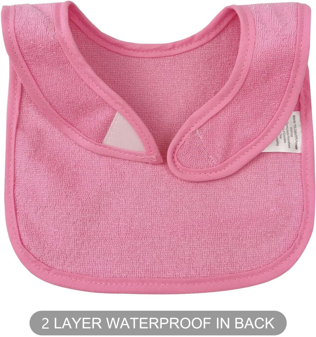 SPINFOX Waterproof Baby Bibs for Girls, Boy, Unisex Drool Bib Cotton Solid Knit Infant Feeding Bibs