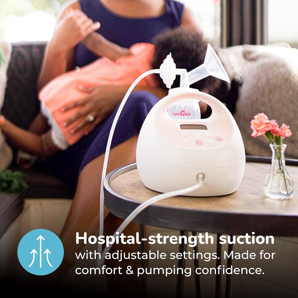 Spectra Baby S2 Plus Premier Electric Breast Pump with Grey Tote Premium Accessory Kit - 28 mm