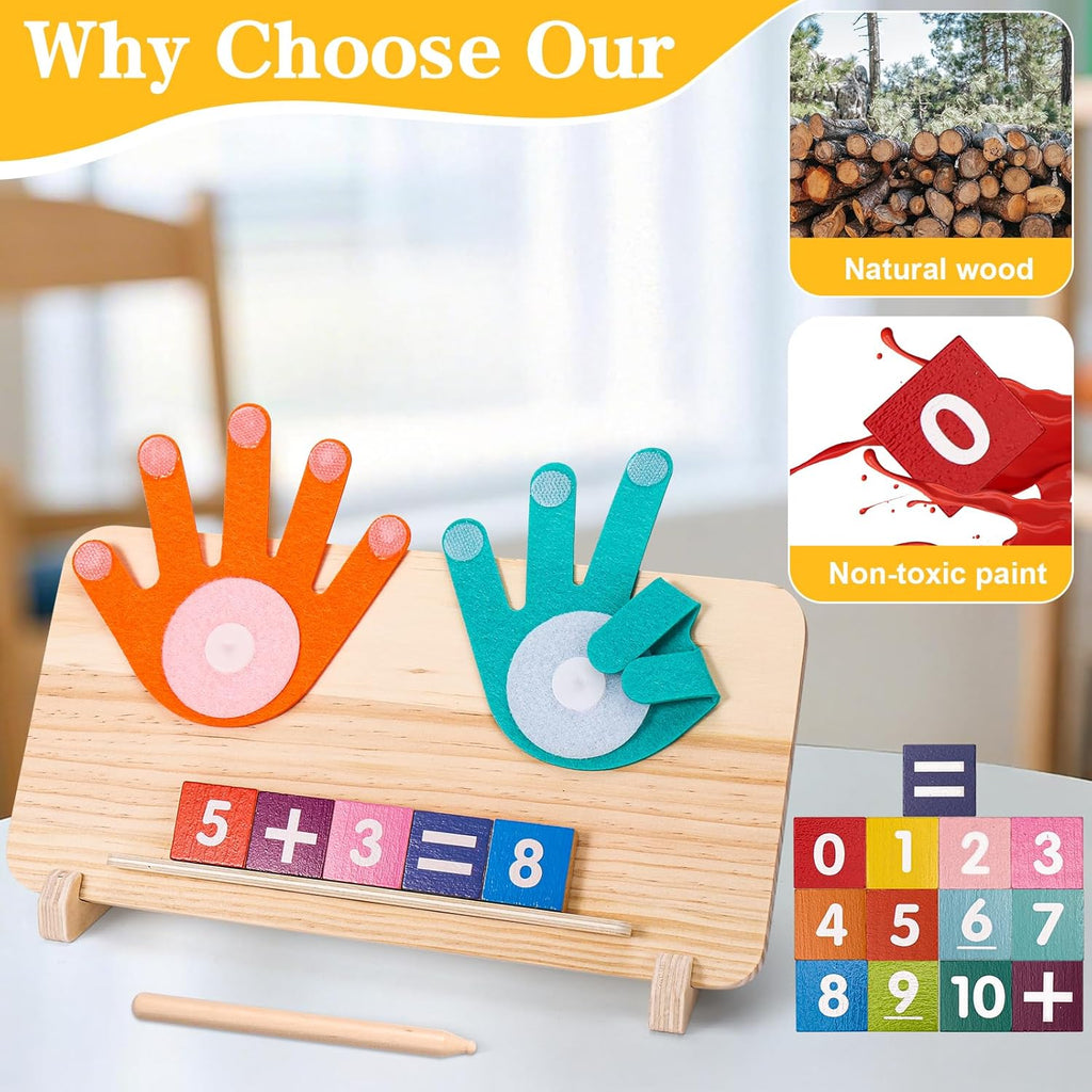 2 in 1 Math Toy for Toddlers 3 4 5 6 7,Addition and Subtraction Math Games for Kids 5-7,Math Manipulatives Kindergarten Preschool Classroom Must Haves Educational Number Blocks Learning Toys