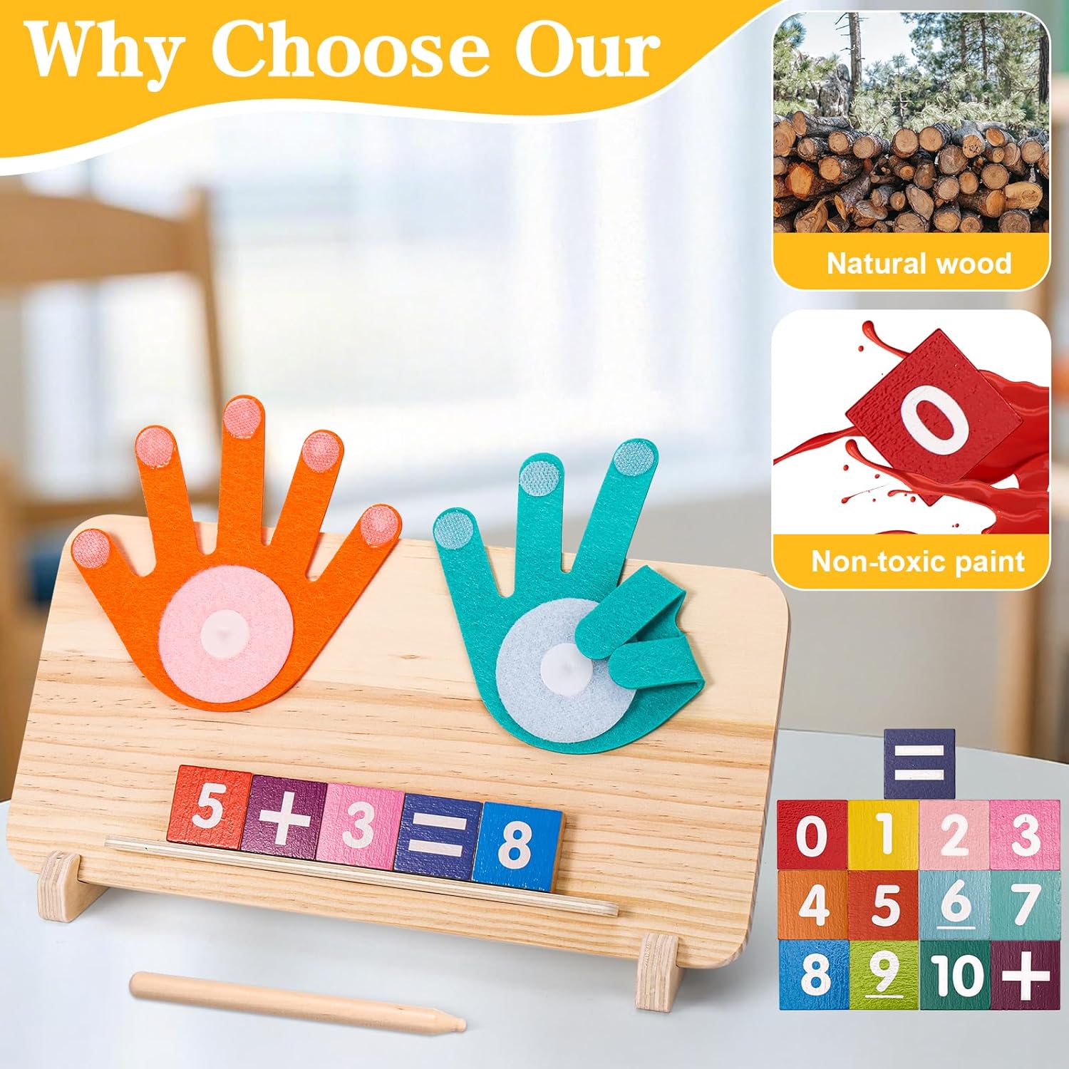 2 in 1 Math Toy for Toddlers 3 4 5 6 7,Addition and Subtraction Math Games for Kids 5-7,Math Manipulatives Kindergarten Preschool Classroom Must Haves Educational Number Blocks Learning Toys