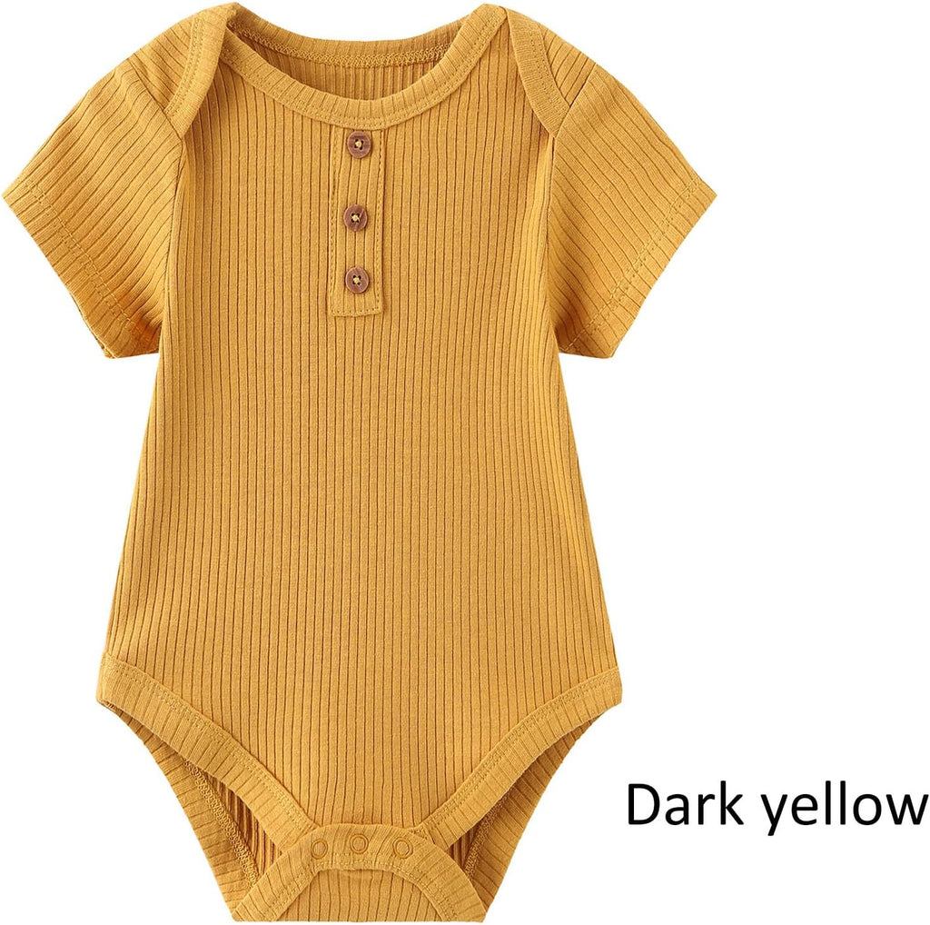 Baby Bodysuit and Pant Set Summer Ribbed Mix Match Infant Boy Girl Clothes Outfits
