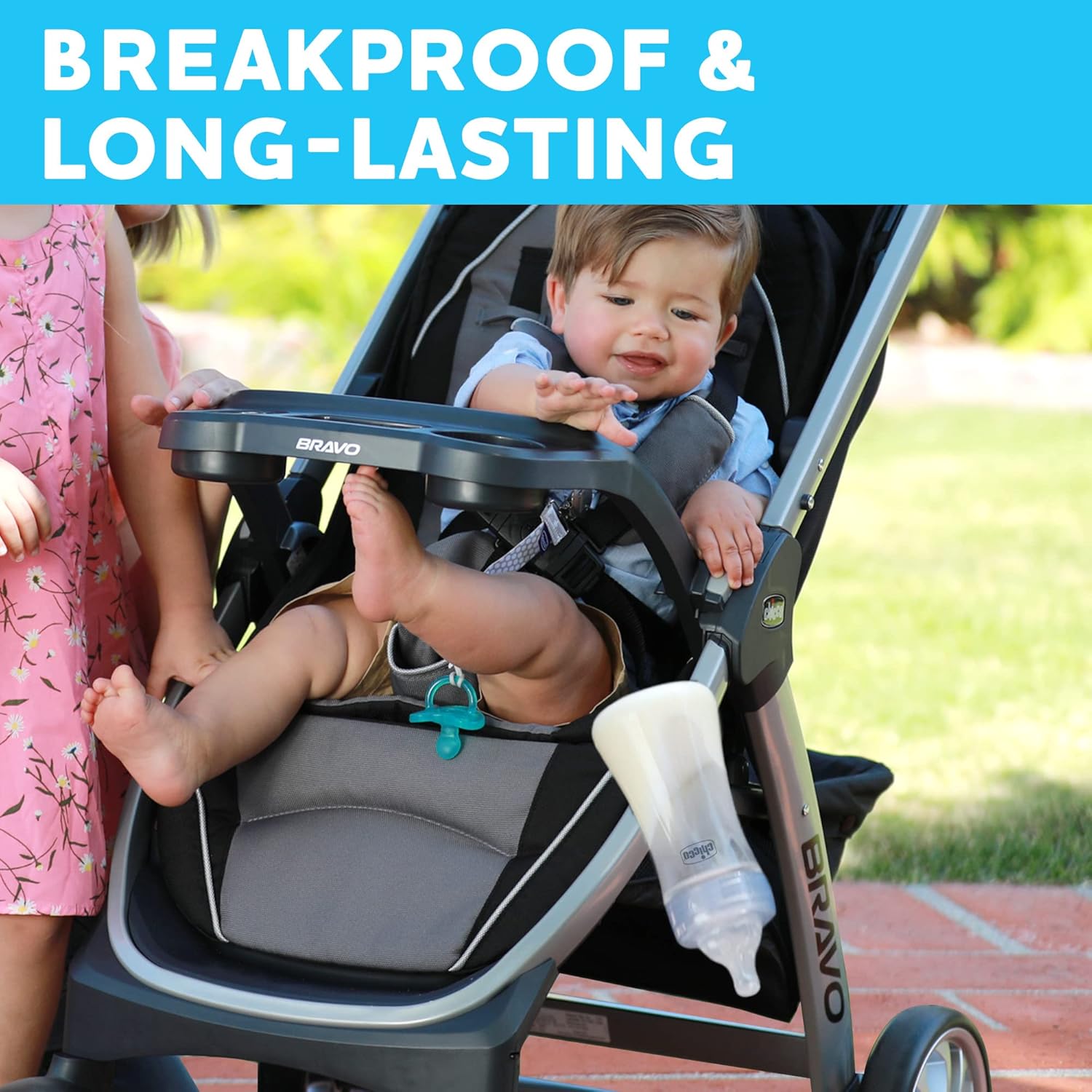 Chicco Duo Newborn Hybrid Baby Bottle Starter Gift Set with Invinci-Glass Inside and Plastic Outside | Dishwasher, Bottle Warmer, and Electric Sterilizer Safe | Intui-Latch Nipple | Clear/Grey