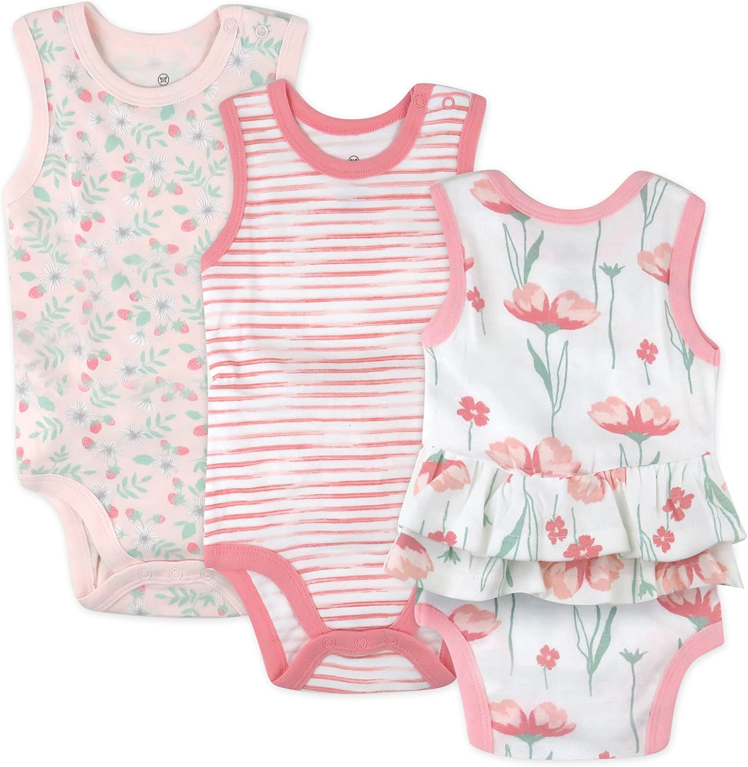 Sleeveless Bodysuits One-piece 100% Organic Cotton for Baby Boys, Girls, Unisex