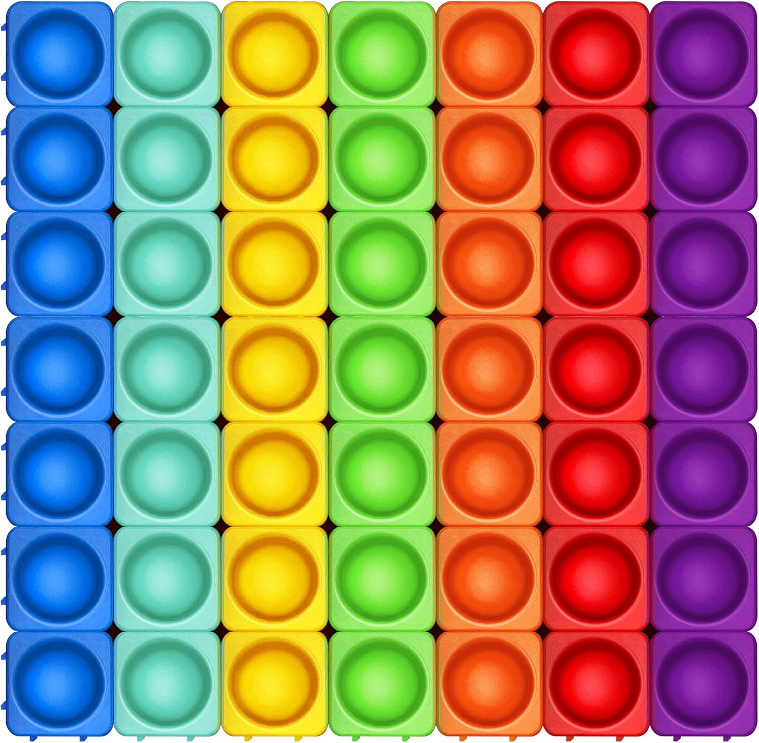 Giant Pop Blocks Bubble Premium Silicone Pop Fidget Blocks for Endless Joy and Education - Vibrant Pop Blocks for Imaginative Play and Puzzle Games-Toy Gift for Kids (49PCS)