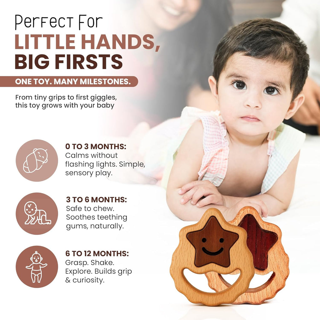 Wooden Toy for 6–12 Month Old Baby | Montessori Rattle | Toys for Baby Boy & Girl