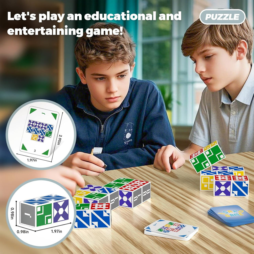 Family Board Game for Kids & Adults, Block Puzzle Games for Boys & Girls Ages 4-8 8-12, 2+ Player Card Matching Puzzles for Children 3+ Year Olds