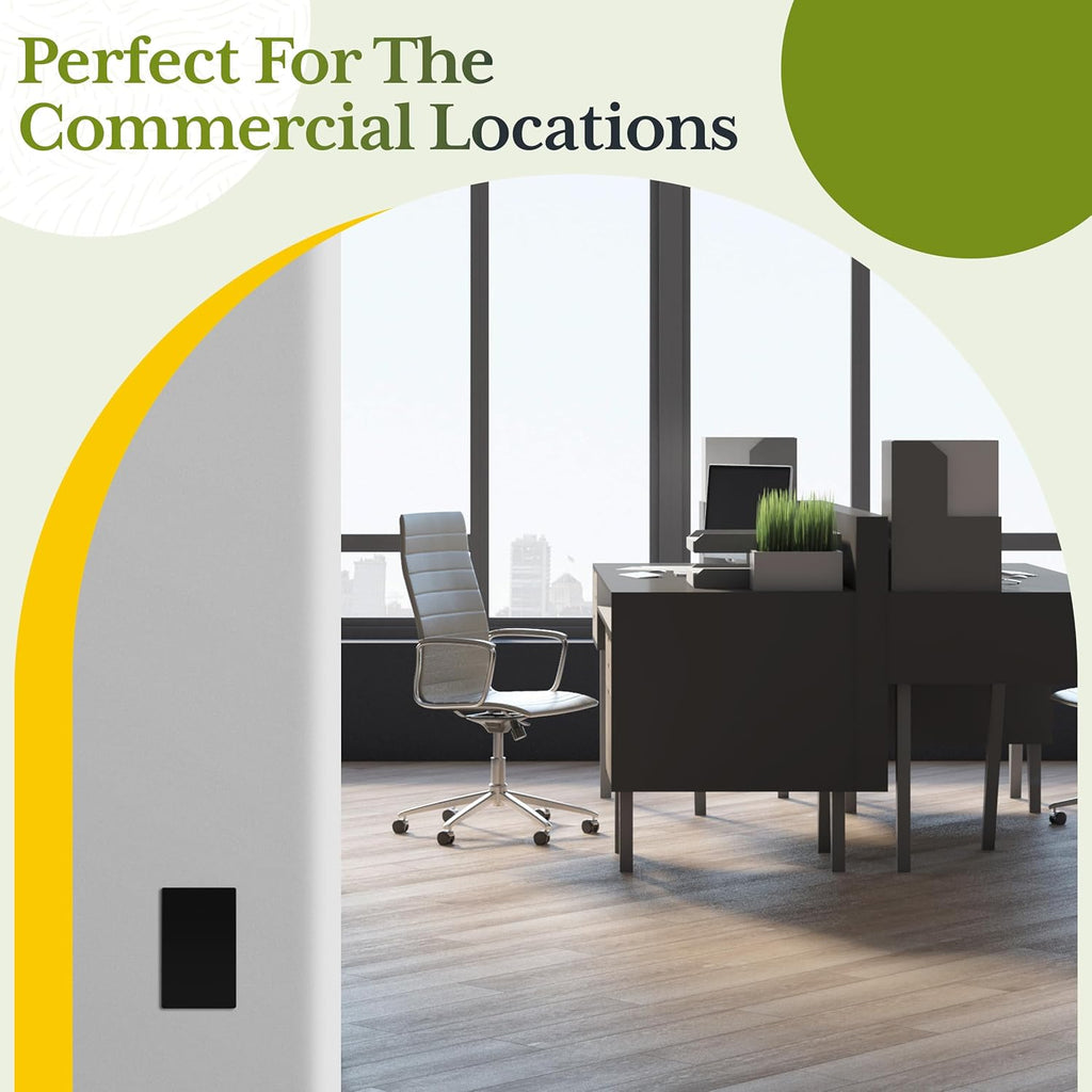 TG Mid-Size Screwless Blank Wall Plate, Child Safe Blank Device Outlet Cover, Medium Size 1-Gang 4.88" H x 3.11" L, Polycarbonate Thermoplastic, UL Listed, SP-MB1-BK, Black (1 Pack)