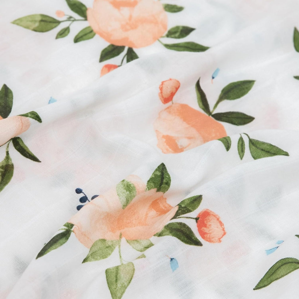 Little Unicorn Standard Pillowcase 2 Pack | Super Soft & Breathable Muslin Fabric | Snug Envelope Closure (Watercolor Roses Grande 2)