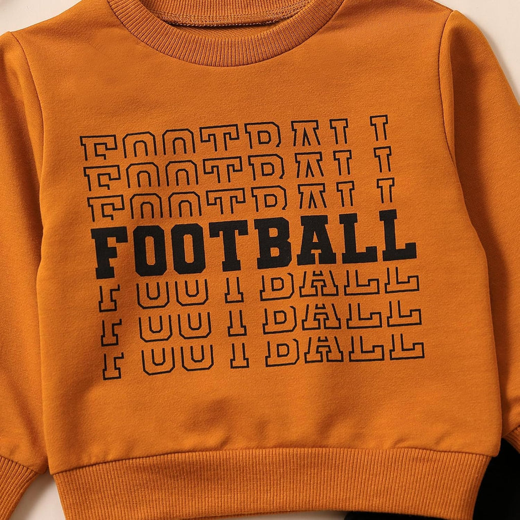 Baby Boy Clothes Fall 6 12 18 24 Months Football Long Sleeve Pullover Tops & Pant Sets Toddler Winter Outfits