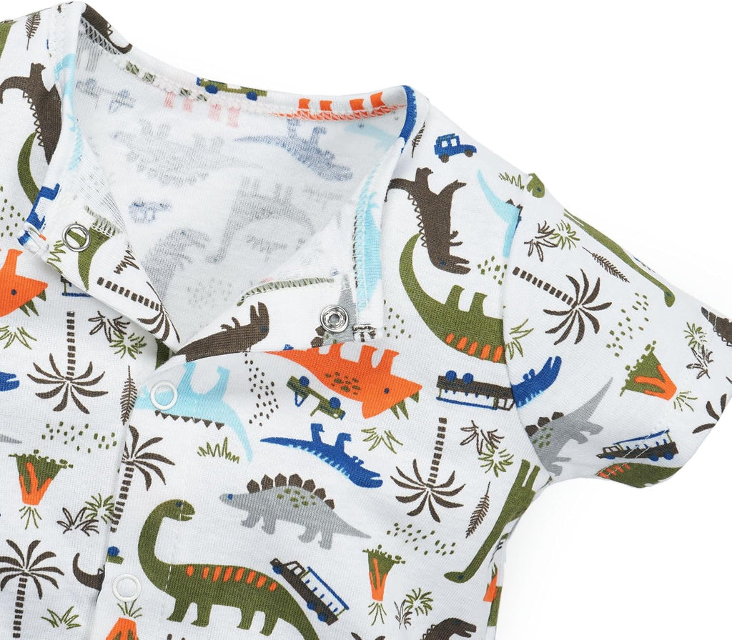 3-Pack 100% Cotton Baby Boy Rompers,0-24Months Short Sleeve Toddler Romper,Breathable Spring/Summer Clothes