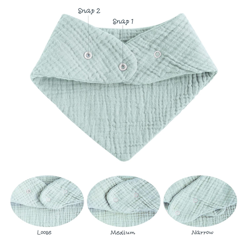 Konssy 8-Pack Muslin Baby Bibs, Absorbent Bandana Drool, 100% Cotton Unisex Baby Bibs for Teething and Drooling
