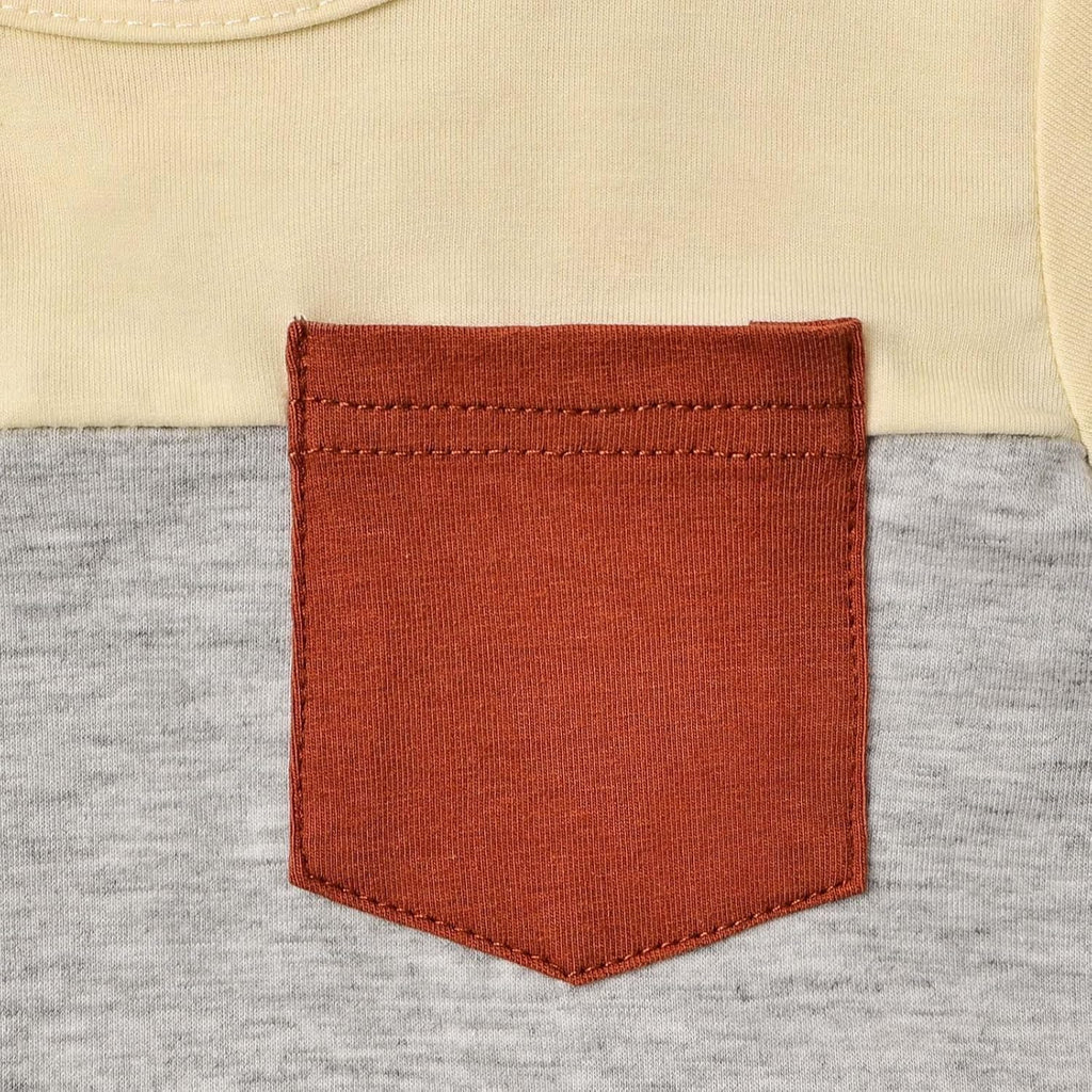 Baby Boy Clothes Toddler Boy Summer Outfits Short Sleeve Patchwork Top T-shirt & Pocket Pant Set 2 Piece 12 Months-4T