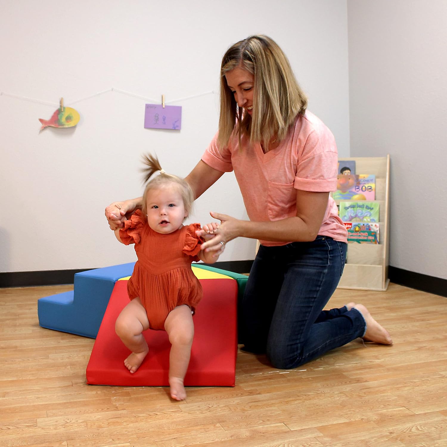 FDP SoftScape Toddler Playtime Junction 360 Climber, Indoor Active Play Structure for Toddlers and Kids; Safe Soft Foam for Crawling, Climbing and Sliding (4-Piece) - Assorted, 13799-AS