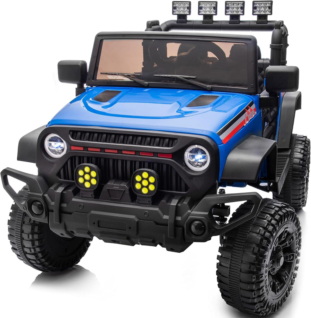 4WD Kids Ride on Car Truck, 12V 7Ah Kids Electric Vehicles Car Ride on Toy for Toddlers with Remote Control - Blue
