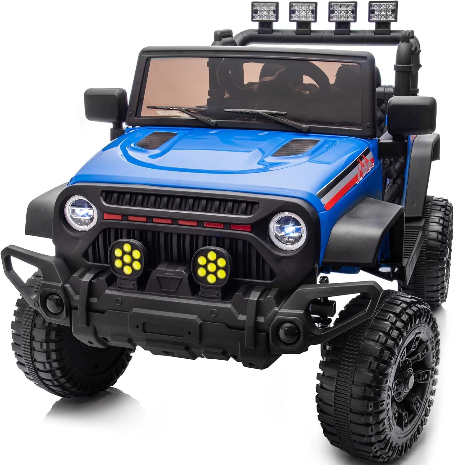 4WD Kids Ride on Car Truck, 12V 7Ah Kids Electric Vehicles Car Ride on Toy for Toddlers with Remote Control - Blue