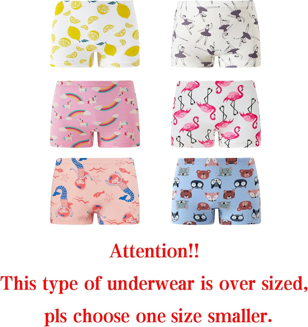 KikizYe Little Girls Boyshort Panties Big Kids Soft Cotton Underwear