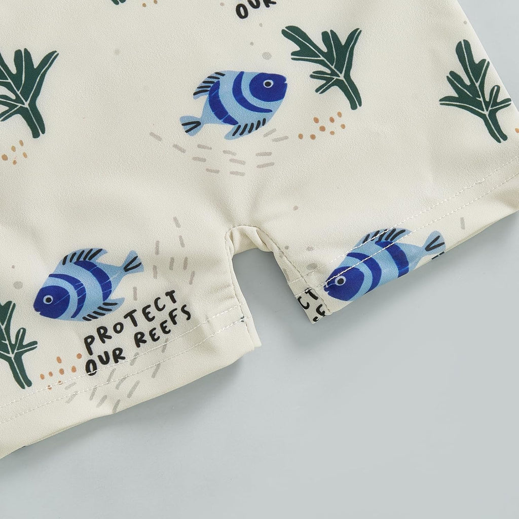 Hnyenmcko Baby/Toddler Boy Rash Guard Swimsuit Long Sleeve One Piece Zipper Swimwear Sunsuit Infant Bathing Suit Beachwear