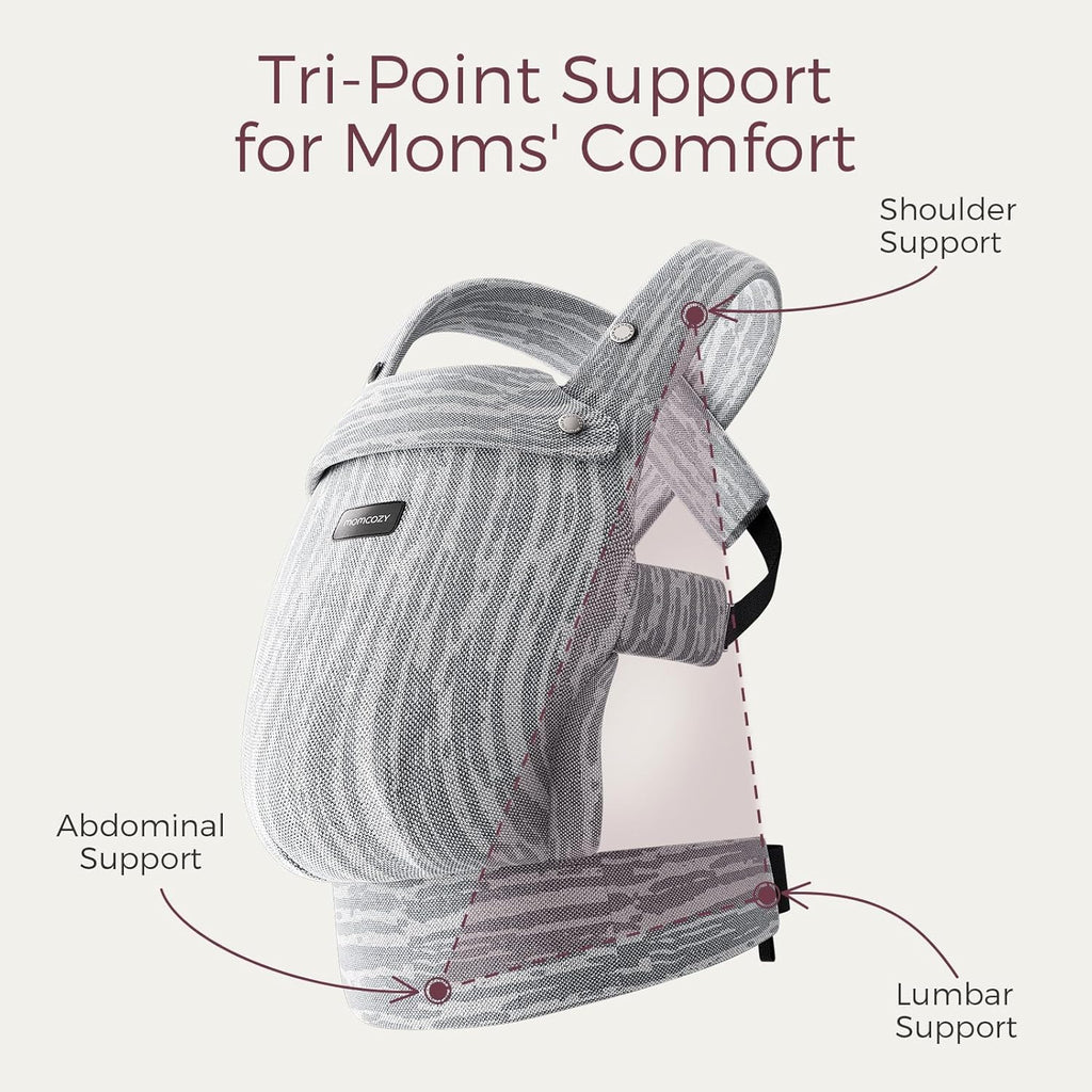 Momcozy Herihuge Baby Carrier - Crafted with Charming Jacquard Weaving, Durable, Stylish and Elegant, All-Day Comfort for Moms, Time Heritage Beige