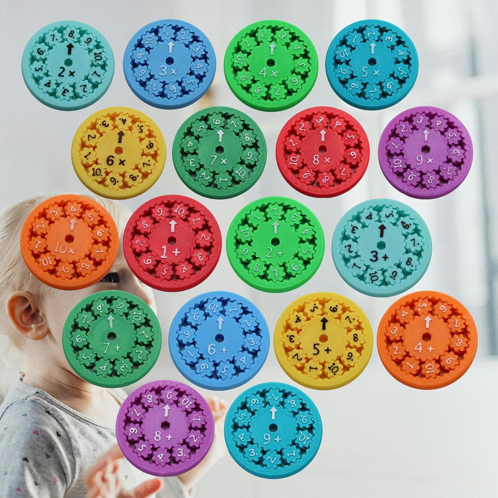 18 Pcs Math Fidget Toy Multiplication, Math Fidget Toy, Math Spinners, This is for All The Stimmers - Fidgeters Who are Learning Math on One Fidget(Multiply or Divid and Add or Subtract)
