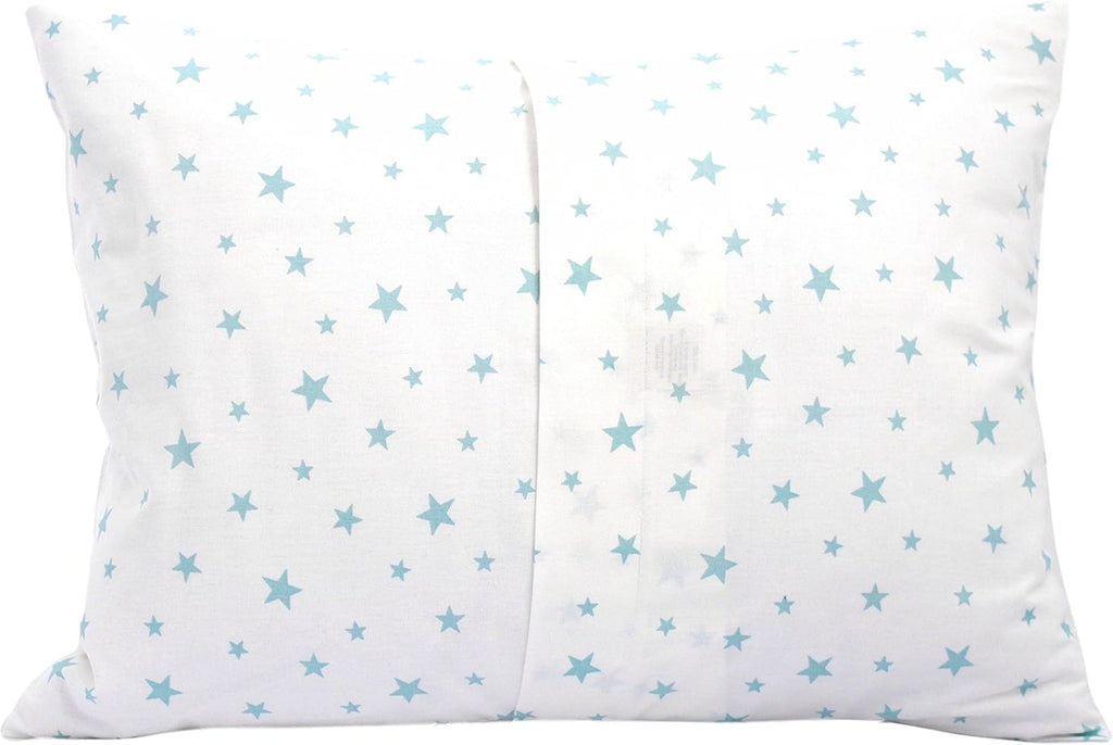 13x18 Pillowcase Children - Star Pillow Case Kids, Toddler Star Pillowcase Cotton, Girl Boys Pillow Cases, Travel Pillow Case Cover - Green Stars