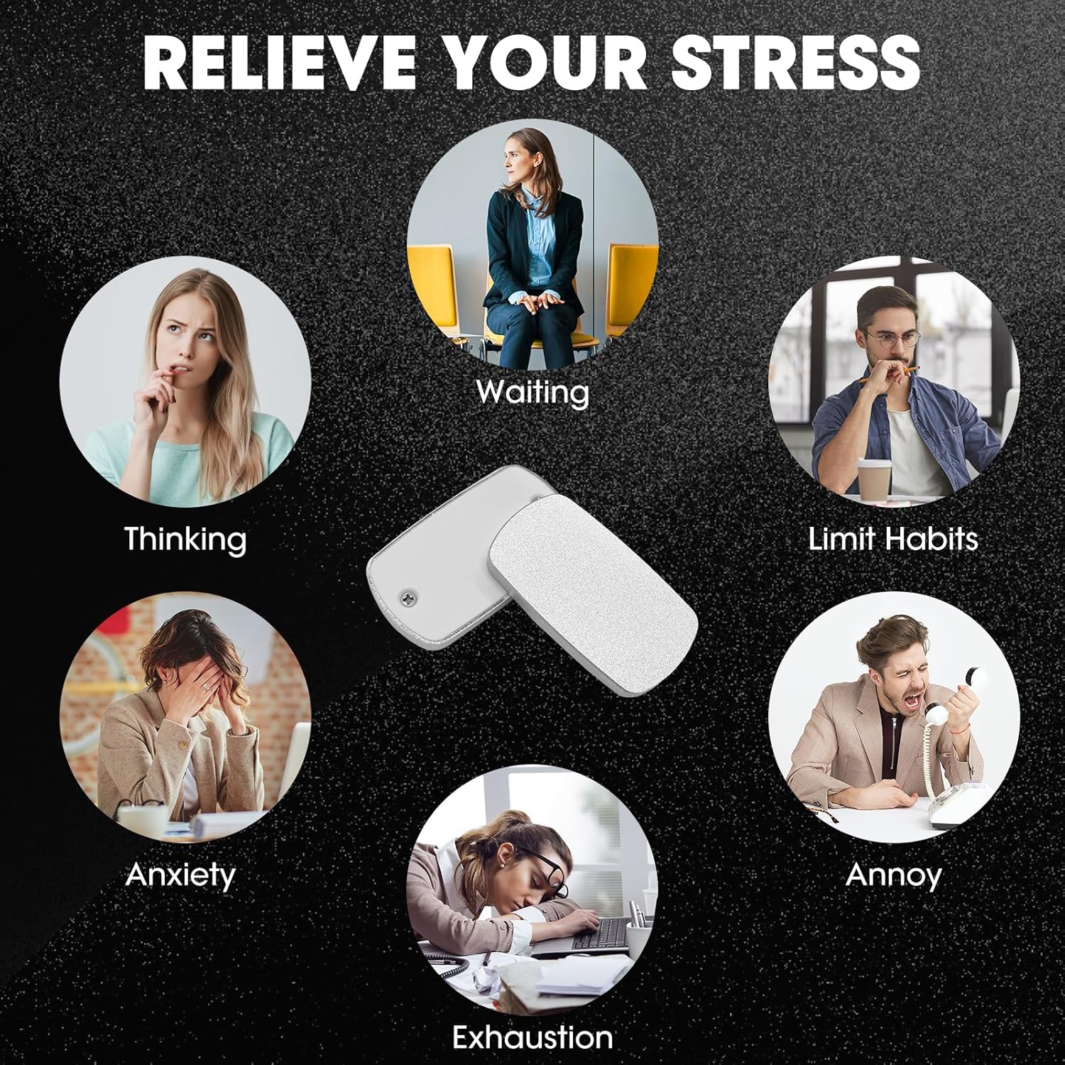 Fidget Slider EDC Gadgets Toy Oval Metal Magnetic Haptic Fidget Toys for Adults Anxiety/ADHD/Stress Relief, Gift for Boyfriend, Husband and Father (Silver)