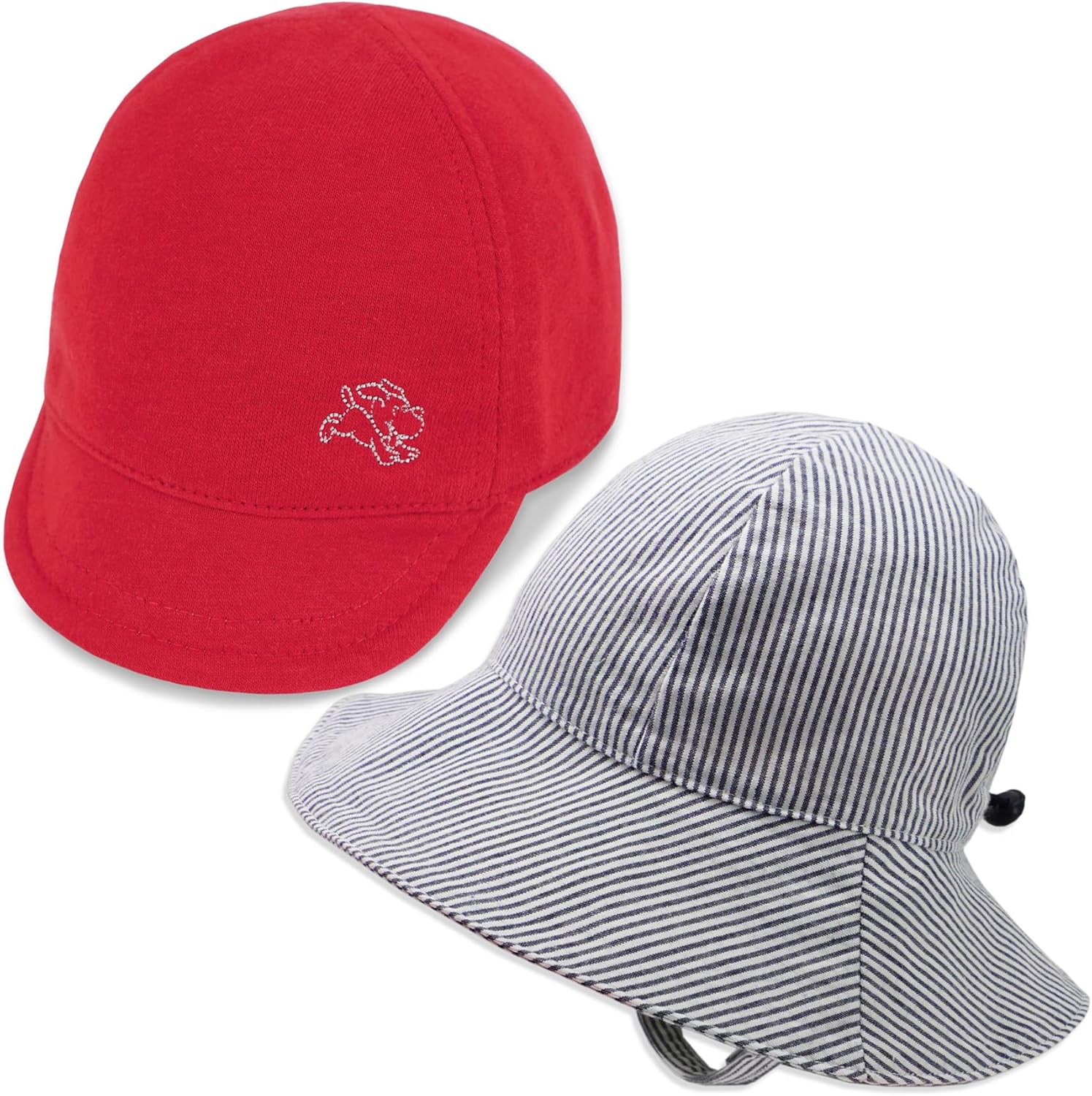 Keepersheep Baby Reversible Baseball Cap Infant Sun Hat, Cotton Knit Soft Brim for Infant Toddler, Summer Outdoor Unisex