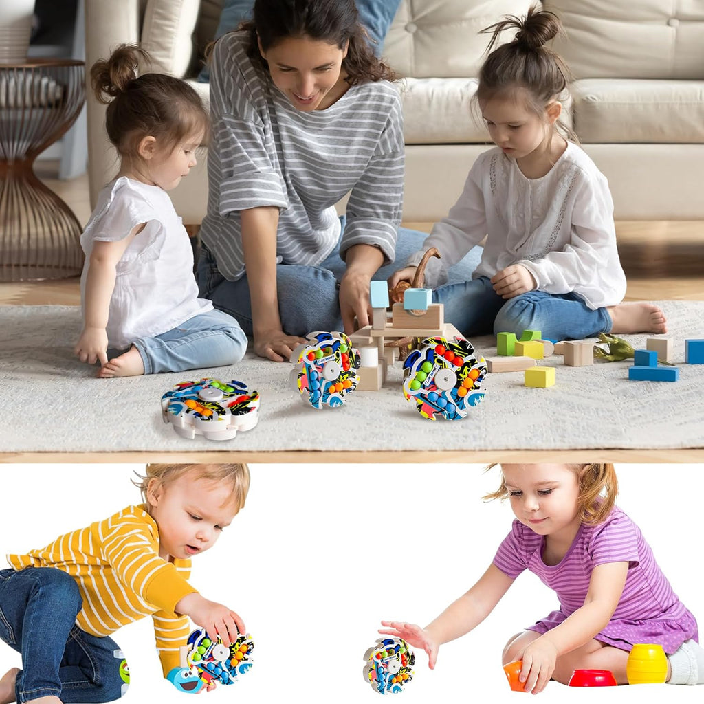 Graffiti Magic Bean Rotating Fidget Spinner Pad - Creative Finger Toy Jigsaw Puzzle Toy, Handheld Spinner Decompression Toy Magic Cube Ball Game, Gift for Kids Age 3 above Birthday Stocking Fillers