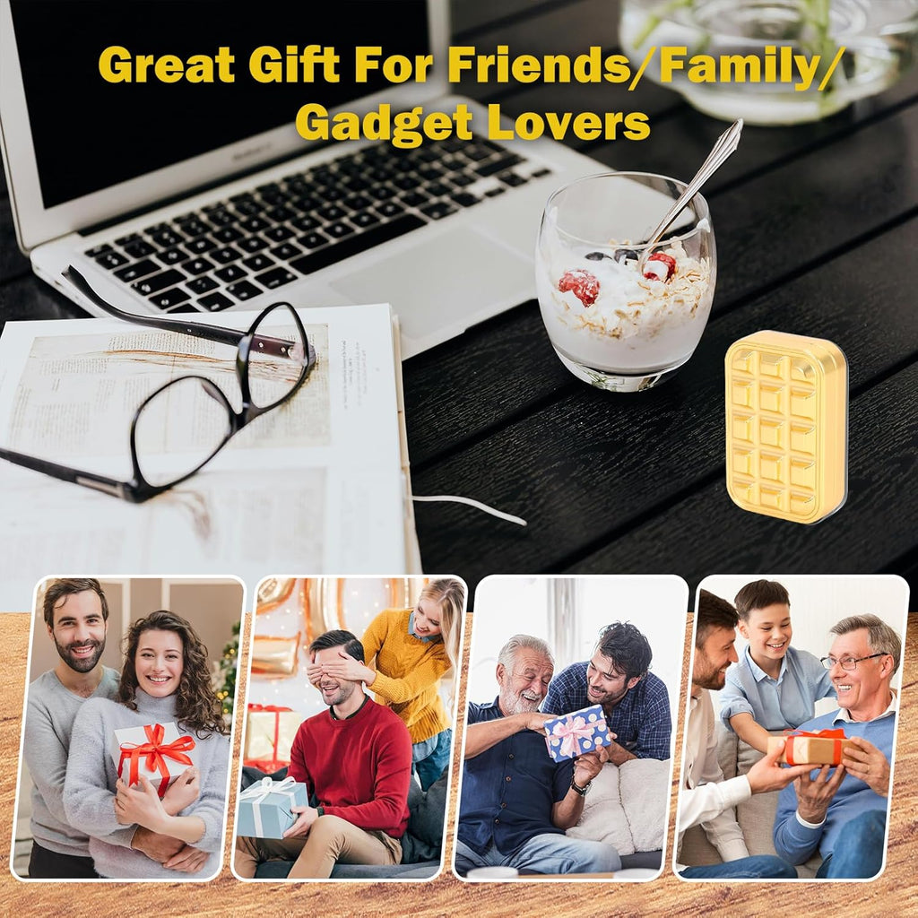 Fidget Slider for Adults - Brick Slider Metal Fidget Toys, Anxiety/ADHD/Annoy Relieving EDC Metal Fidget, Stress Reducing Toy - Gift for Adults & Teen (Gold)