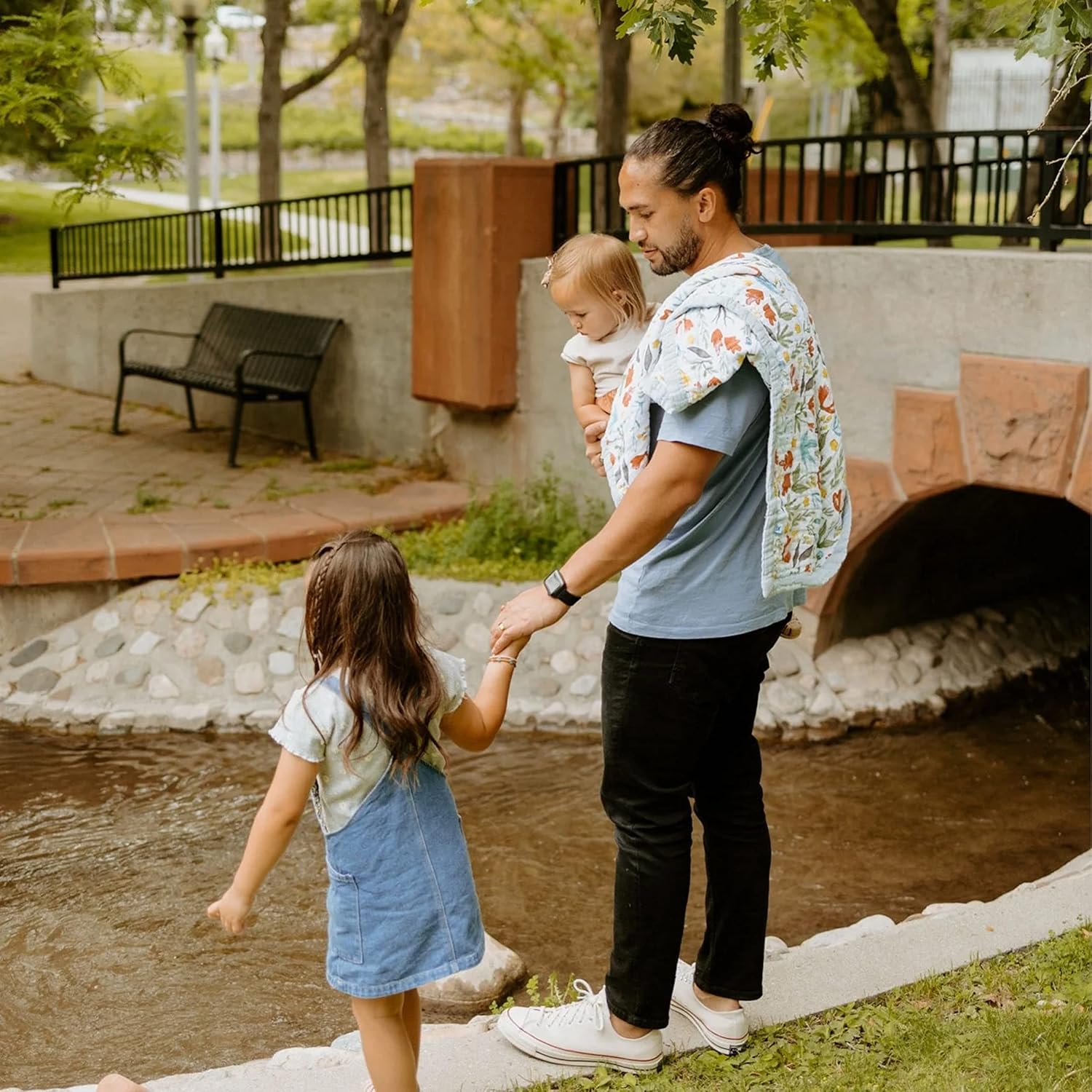 Little Unicorn Newborn Receiving Quilt | Ultra- Soft, Multi-Layered Muslin Fabric | Gift for Newborns & on-The-go (Meadow)