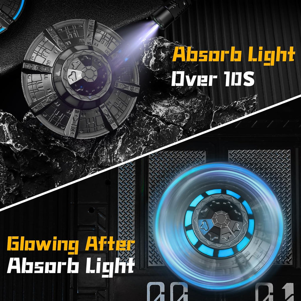Cool UFO Fidget Spinner Glow in The Dark, Handheld Metal Fingertip Toy, Luminous Desk Fidgit for Kids Adults, Anti Anxiety Stress Relief Fidgeting Alien Gifts for Office