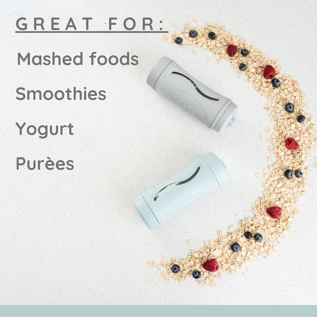 Subo Baby Food Bottle | No Mess Squeeze-Free Toddler Self Feeder | Feeding Bottle to Replace Resuable Pouches | (Duck Egg Blue)