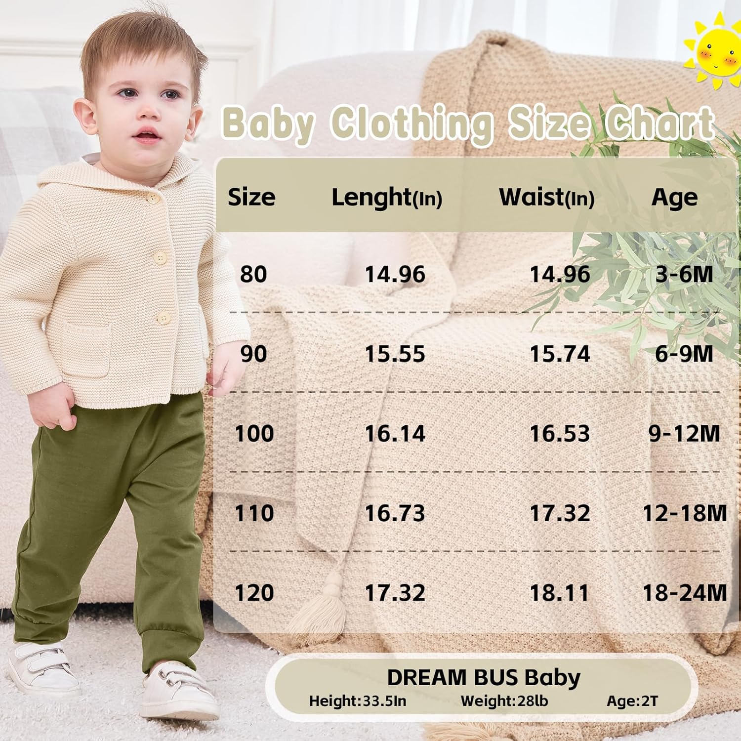 DREAM BUS Pack of 3 Toddler Jogger Pants with Pocket Toddler Boy Sweatpants Baby Boy Pants Infant Newborn Leggings