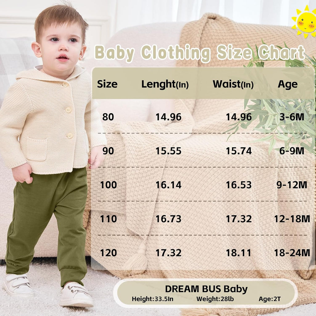 DREAM BUS Pack of 3 Toddler Jogger Pants with Pocket Toddler Boy Sweatpants Baby Boy Pants Infant Newborn Leggings