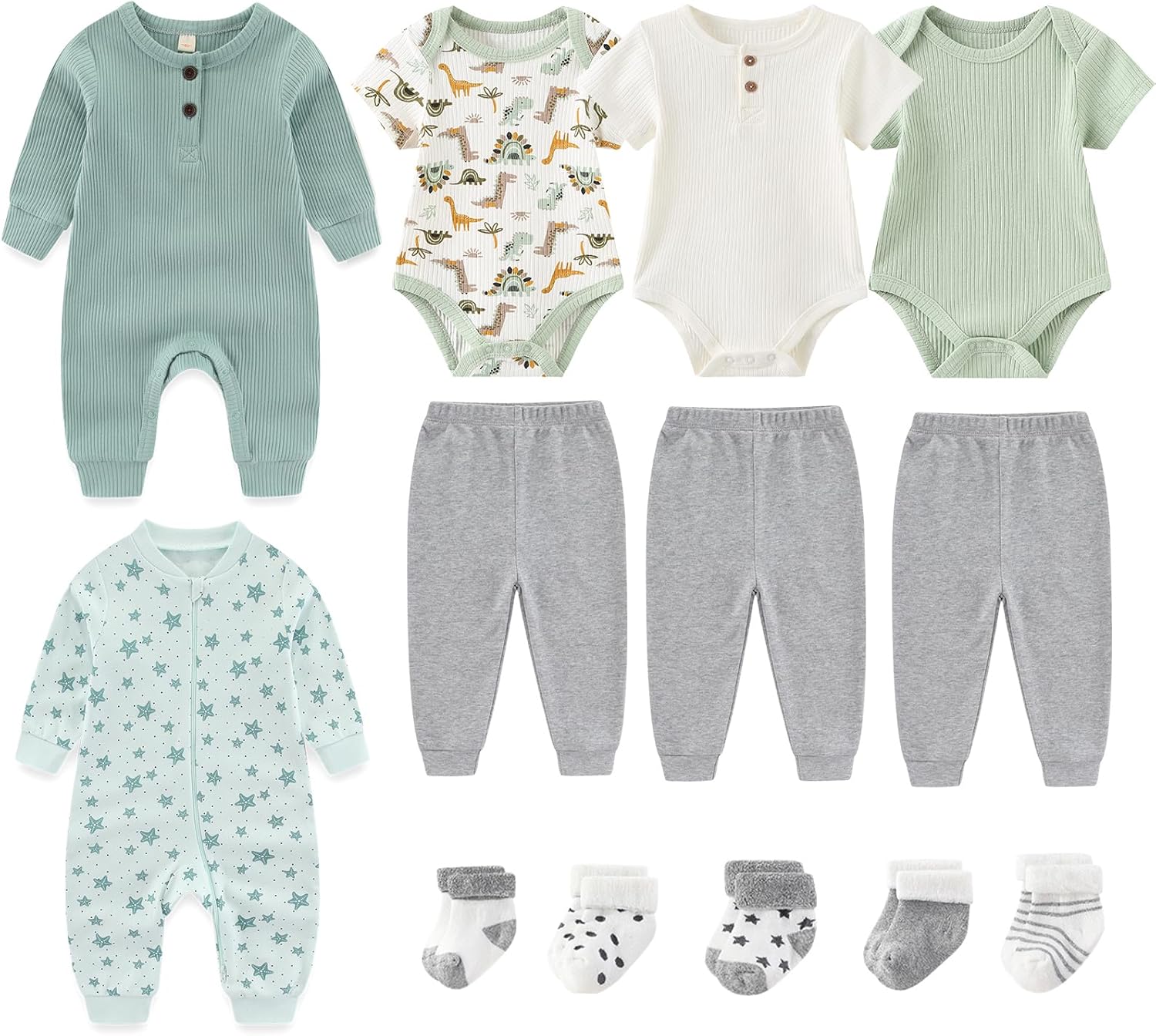 Baby Bodysuit and Pant Sets Ribbed Romper Soft Newborn Boy Girl Clothes Outfits Layette Gift Set