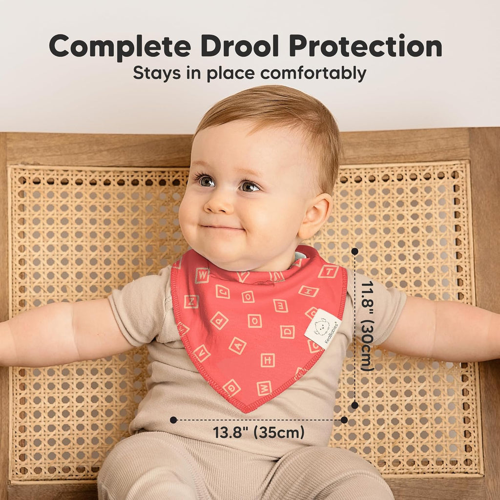 8-Pack Organic Baby Bandana Bibs for Boys, Girls - Super Absorbent Triangle Baby Bibs for Drooling and Teething Infant, 100% Cotton Extra Soft for Newborn, Infant 0-36 Months (Toy Land)