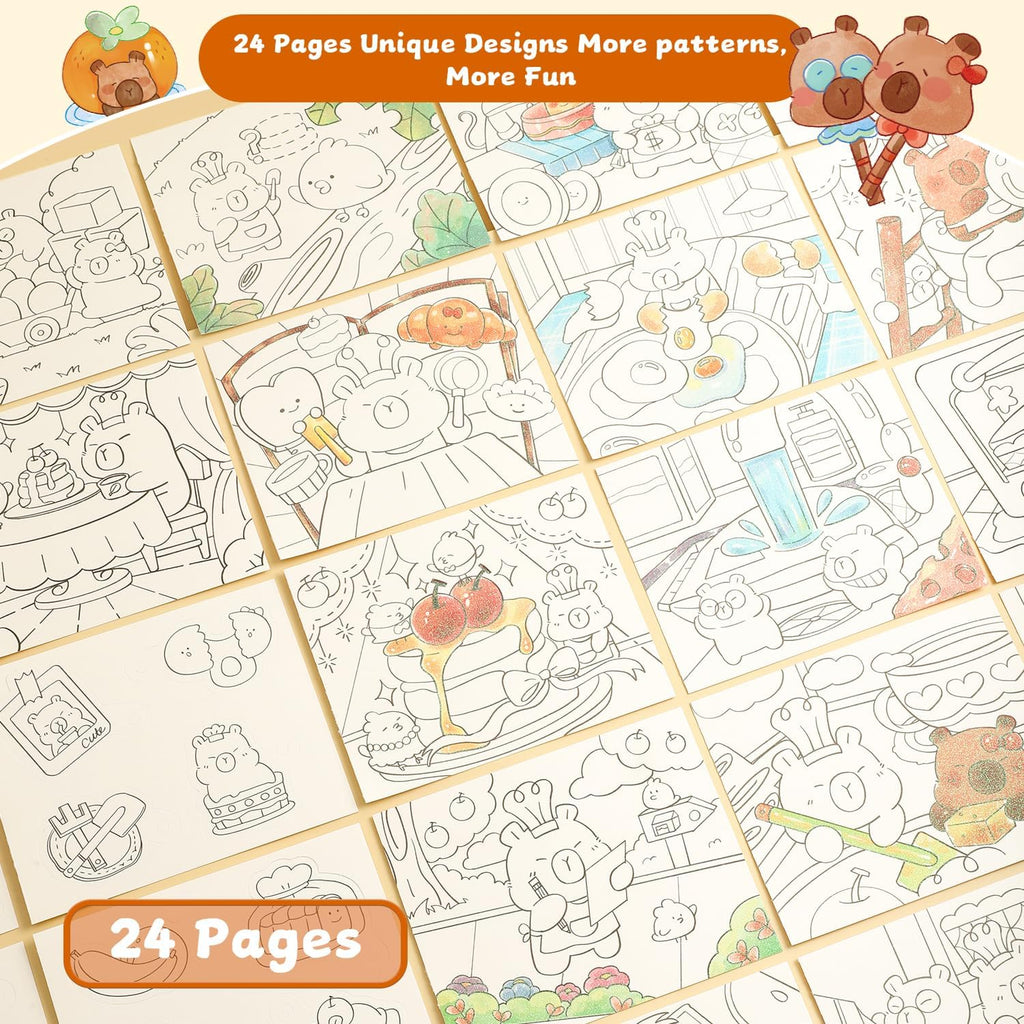 Paint with Water Coloring Books for Kids Ages 3-5, 4-8 – Cute Coloring Book for Teens,Arts and Crafts for Kids Ages 3 4 5 6 7 8+, Birthday Gift Toys for Girls Boys,Travel Toys-Capy