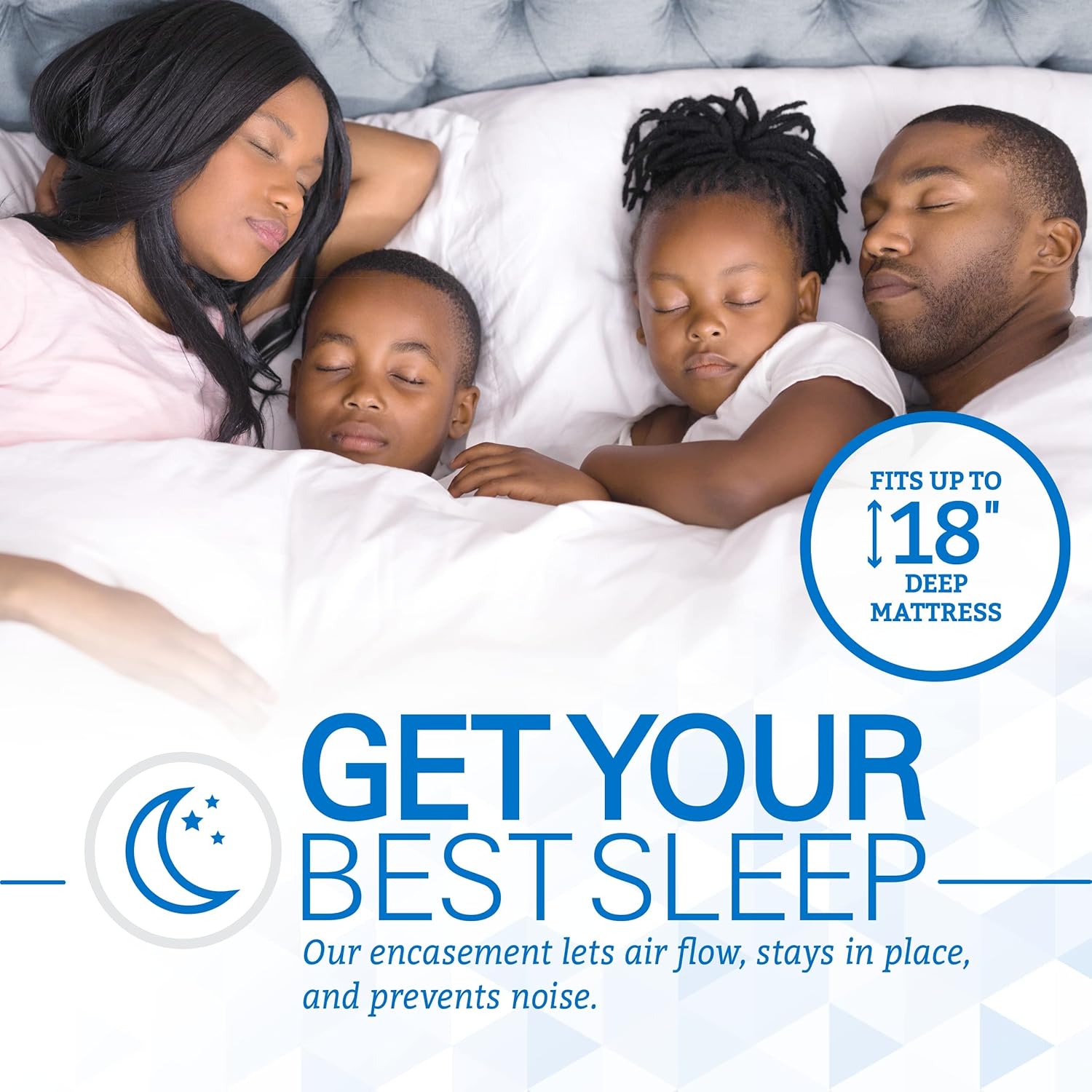 SafeRest Zippered Mattress Protector - Premium 9-12 Inch Waterproof Mattress Cover for Bed - Breathable, Noiseless Washable Mattress Encasement - Calking