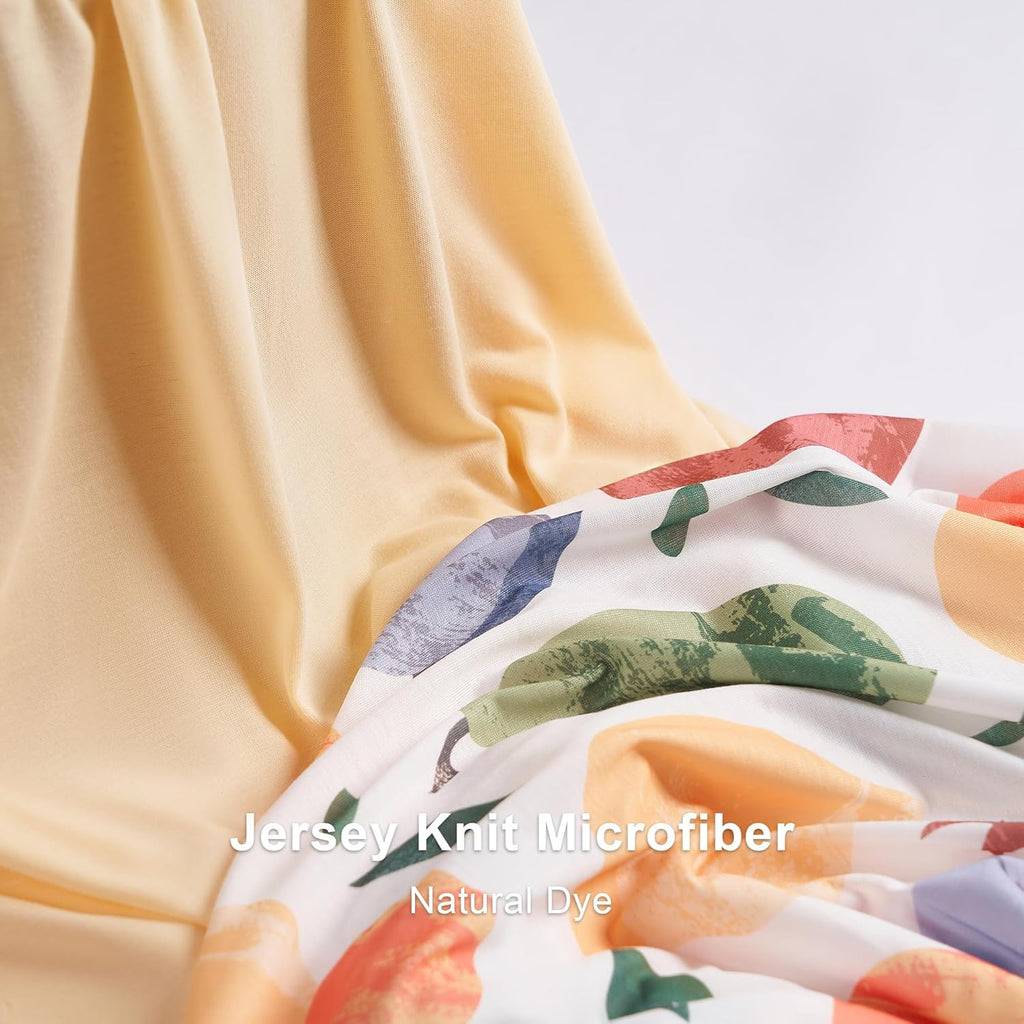 TILLYOU Baby Changing Pad Cover, Changing Table Cover for Girls Boys, Ultra Soft Breathable, 2 Pack Fruit Shadow & orangish