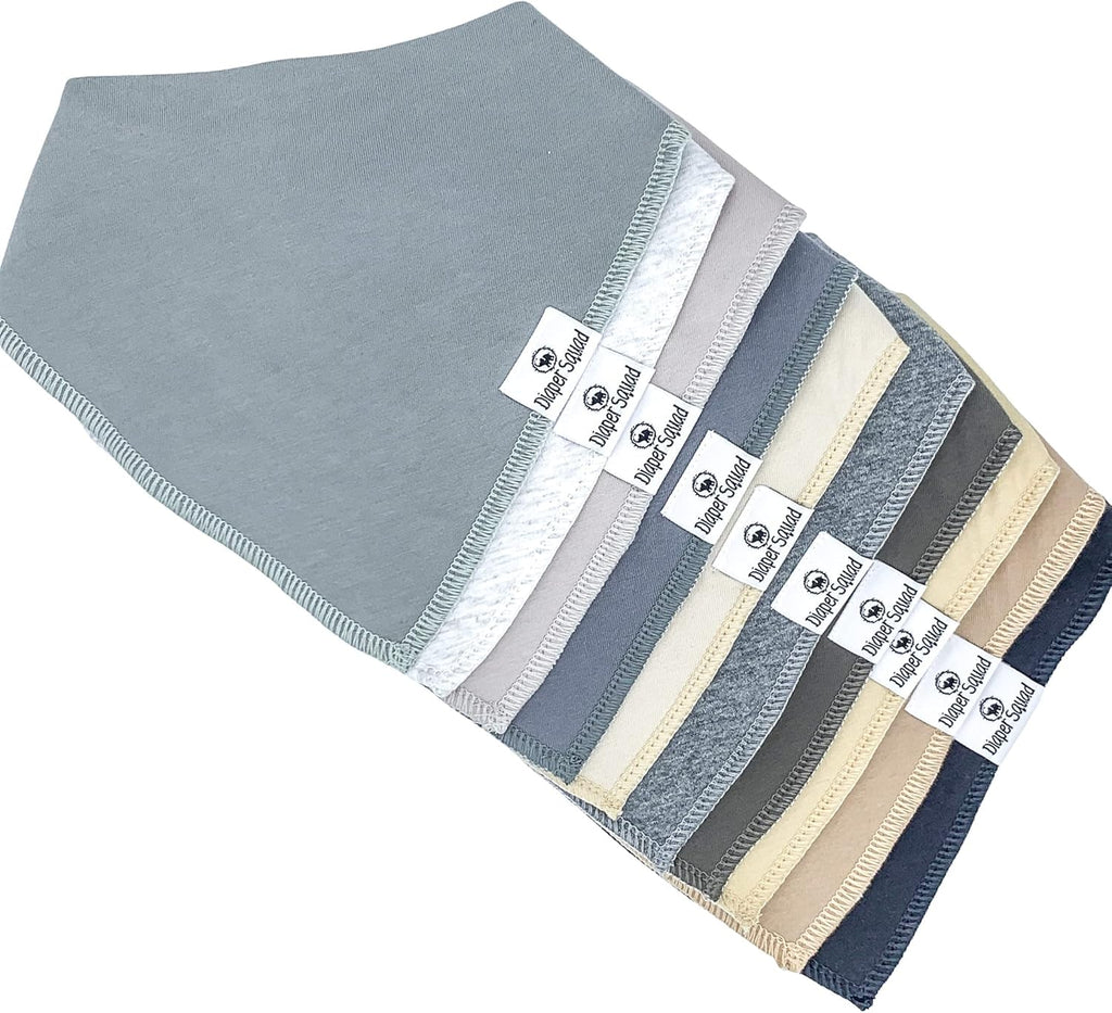 DiaperSquad's Baby Bibs for Drooling and Teething, Bibs for Boys, Baby Girl - Solid Cotton Baby Drool Bibs