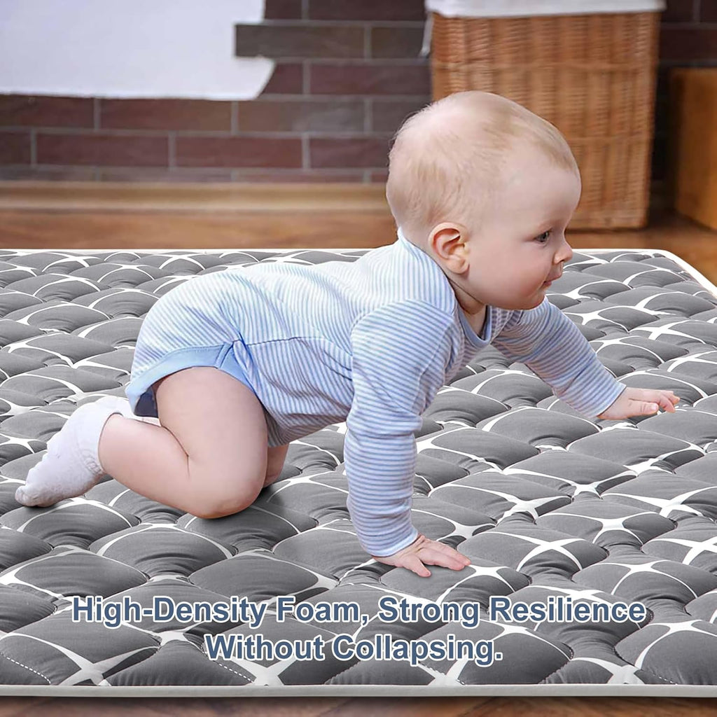 Vibe bear Baby Play Mat 79" X 71", Premium Thicker Foam One-Piece Crawling Mat, Extra Large Anti- Slip Crawling Mat Activity Playmats for Babies,Toddlers, Infants, Play & Tummy Time
