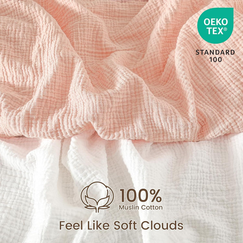 david's kids Muslin Mini Crib Sheets, 2 Pack Cotton Pack N Play Sheets for Boys Girls Neutral, Soft Breathable Baby Sheets Fit Pack N Play, Playard and Mini Crib Mattresses, Snow White & English Rose