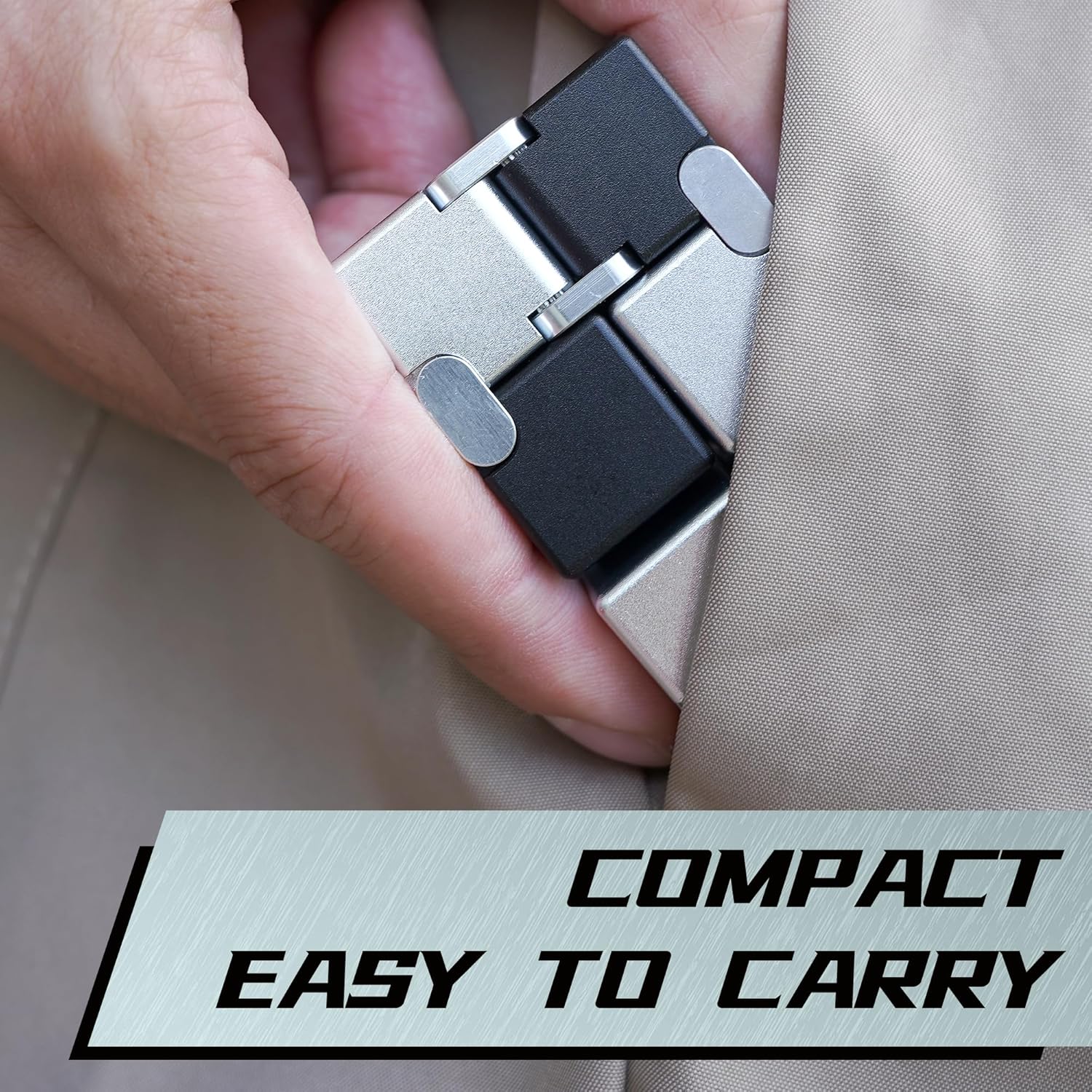 Infinity Cubes with Case, Fidget Infinity Cubes Metal for Kids Boys Girls, Silent Fidget Toys for Office for Adults Anxiety, Fidget Toys for Teens (Black Silver)