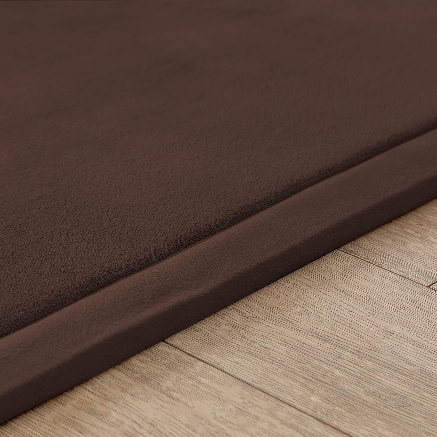 Loartee Coral Velvet Crawling Rug (6'8"x 6'8", Coffee) for Toddler Children Play Area Rug Yoga Mat Exercise Pad Carpet