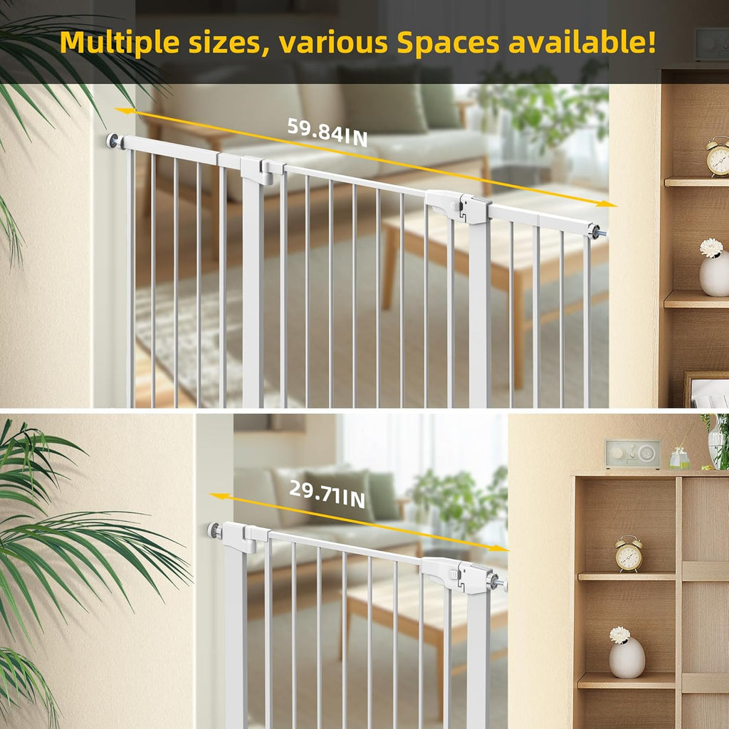 Easy Step Walk-Thru Baby Gate – Adjustable Safety Gate for Babies & Pets, Pressure Mount Kit, Includes Wall Cups & Extensions – 29.7 to 48.8W x 30.5H inches, CPC Certified