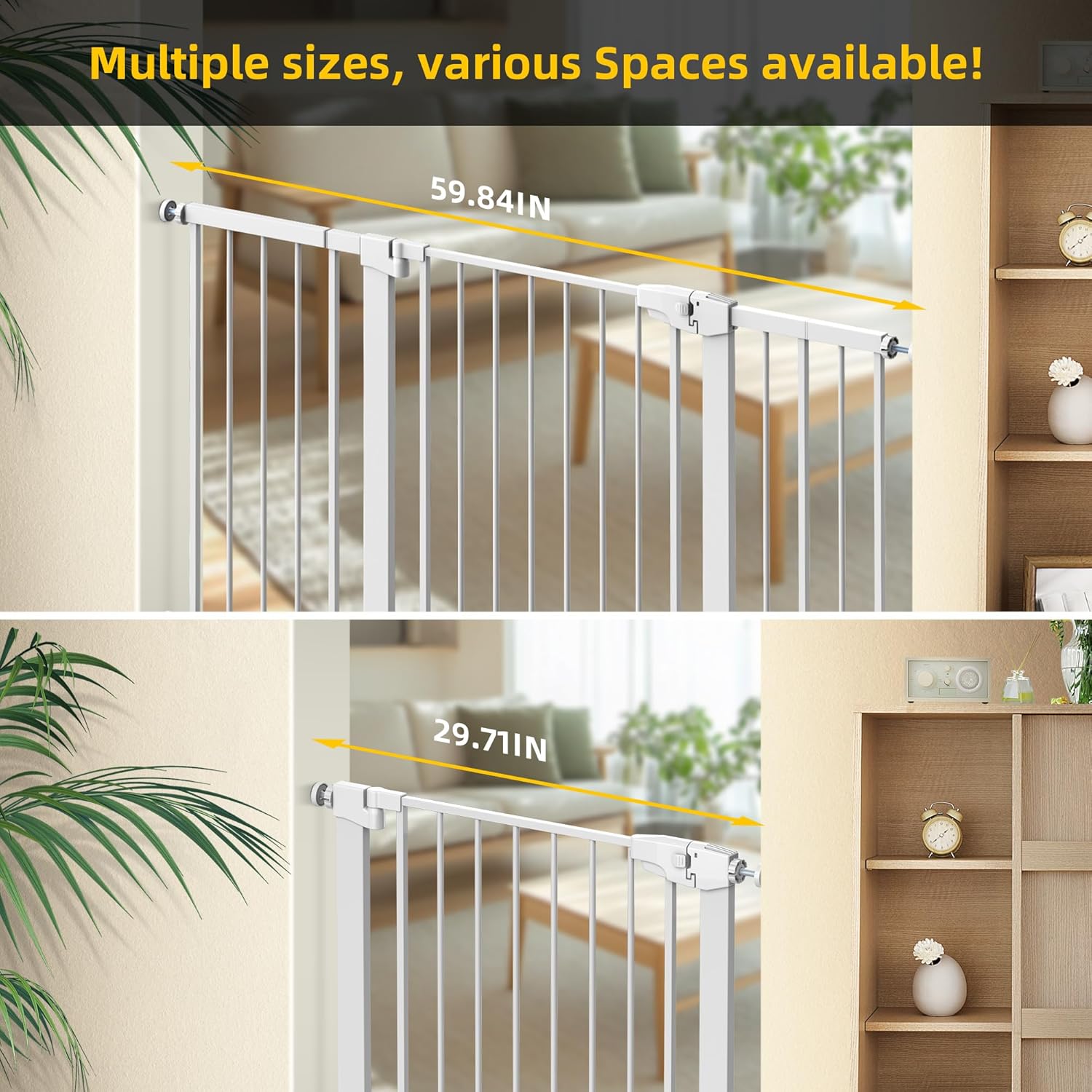 Easy Step Walk-Thru Baby Gate – Adjustable Safety Gate for Babies & Pets, Pressure Mount Kit, Includes Wall Cups & Extensions – 29.7 to 59.8W x 30.5H inches, CPC Certified