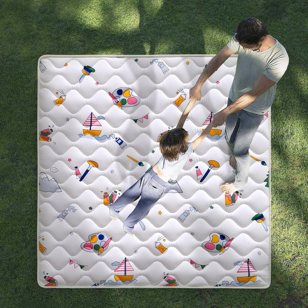 Vibe bear High-Density Foam Baby Play Mat,36x36 Inches Thicken One-Piece Infants Crawling Mat,Comfortable and Soft Baby Playmat,Non Slip Washable Floor Mat for Babies,Infants,Toddlers