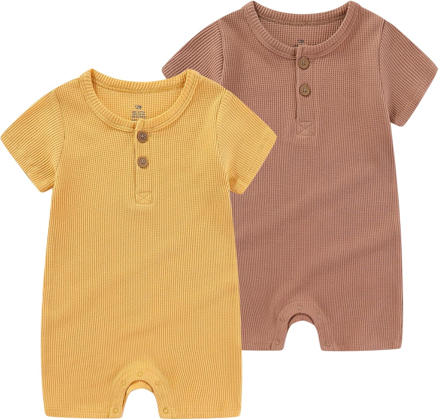 Baby Bodysuits Solid Romper One-Piece Newborn Clothes 2 Pack Baby Shower Gifts