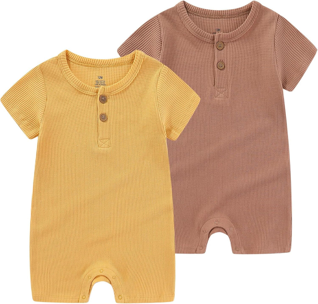 Baby Bodysuits Solid Romper One-Piece Newborn Clothes 2 Pack Baby Shower Gifts